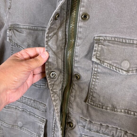 Judy Blue Cargo Utility Olive Jacket Won't Lose My Way Military - Picture 5 of 12